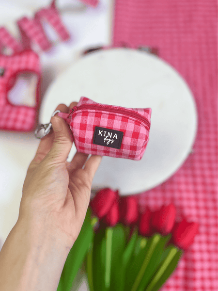 Porta bolsas de caca - Vichy Rosa - KINADOGS